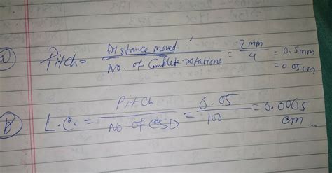 when circular scale of a screw gauge carrying hundred divisions is ...