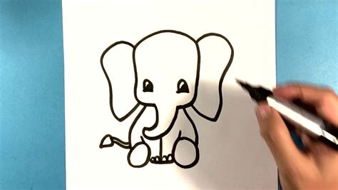 how to draw elephant drawings ute drawing for beginners artist cute ...