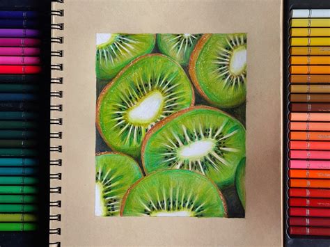 #kiwi #realisticart #pencilcolordrawing #colorpencilart #sketchbook #drawing Colored Pencil ...