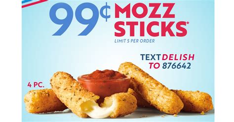 99₵ Mozzarella Stick at Sonic! - The Freebie Guy® ️️️