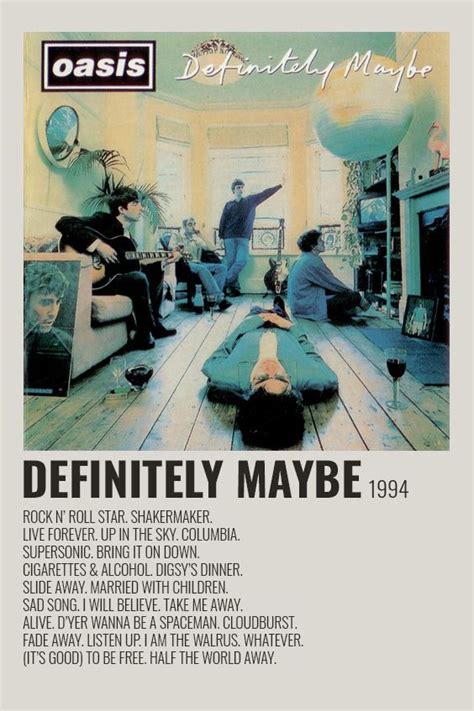 Oasis Definitely Maybe Poster | Music poster, Oasis album, Music poster ideas