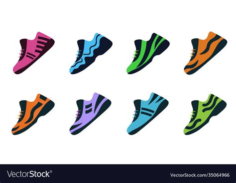 Set sport shoes fitness sneakers shoes Royalty Free Vector