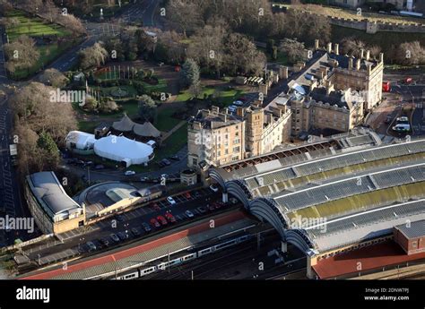 aerial view of the Principal York Hotel at York Railway Station, UK Stock Photo - Alamy