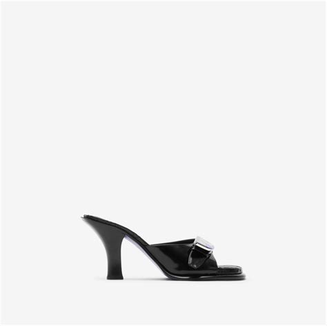 Leather Bay Mules in Black - Women | Burberry® Official