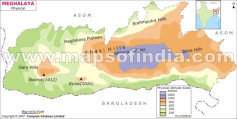 Meghalaya Physical Map