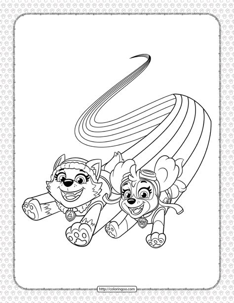 Printable Paw Patrol Skye and Everest Coloring Page in 2023 | Paw patrol coloring pages, Paw ...