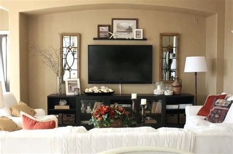decorating around a wall mounted flat screen tv decorating around a console deco… | Living room ...