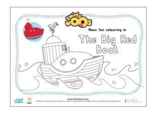 The Big Red Boat Colouring in Picture | Paw patrol coloring, Crafts for ...