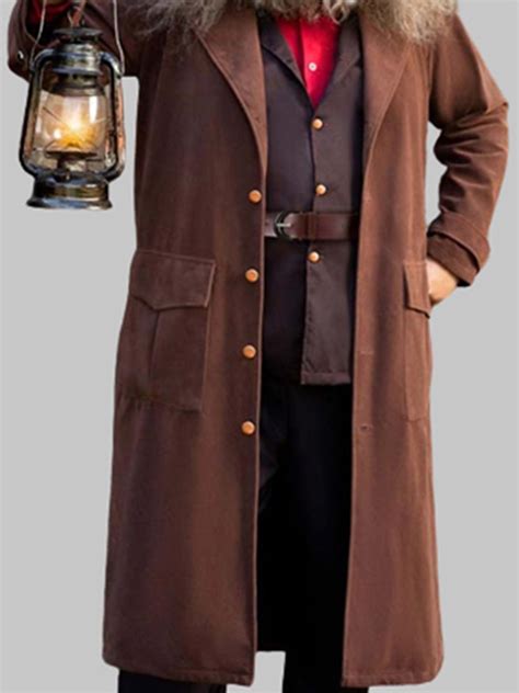 Harry Potter Rubeus Hagrid Brown Costume Coat - Just American Jackets