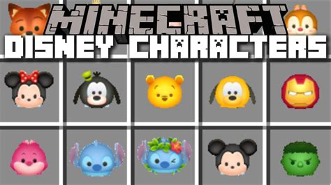 Minecraft DISNEY CHARACTERS MOD / PLAY WITH MICKEY MOUSE, MARVEL ...