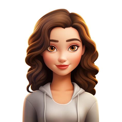 Premium AI Image | Memoji beautiful girl woman on white background emoji