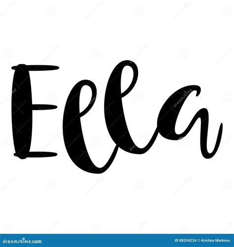 Female Name - Ella. Lettering Design. Handwritten Typography. V Stock ...