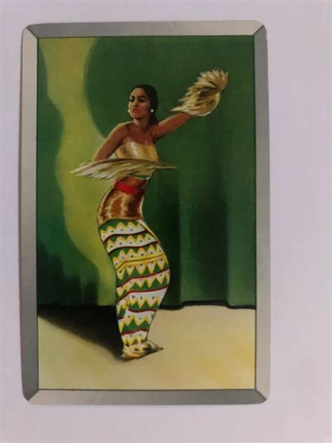 VINTAGE SWAP PLAYING Card: Asian Traditional Fan Dancer Girl DANCE ...