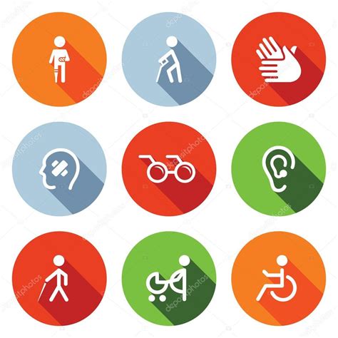 Disability, handicap Icons Set — Stock Vector © steinar14 #69208751