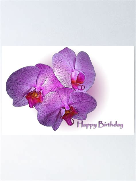 "Happy Birthday Orchids" Poster by Miracles | Redbubble