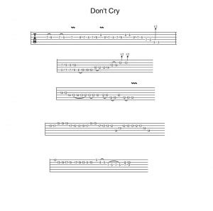 Don’t Cry Solo – Guns N’ Roses - Chachi Guitar