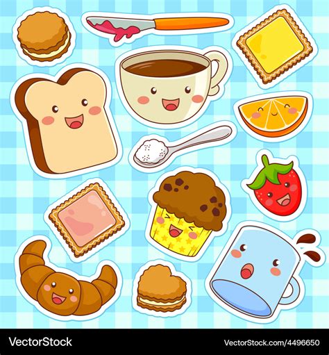 Happy cartoon foods Royalty Free Vector Image - VectorStock