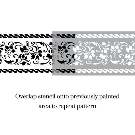 Floral Vine Border Stencil - Stencil Boutique