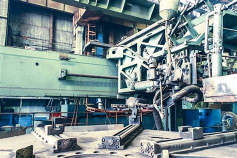 Machine Shop Of Metallurgical Works Indoors Room. Stock Photo - Image of manufacturing ...