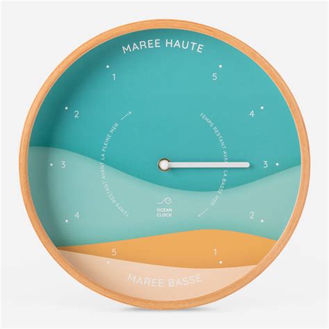 Vente Horloge des marées bleu et beige - Modèle Seaside en Français