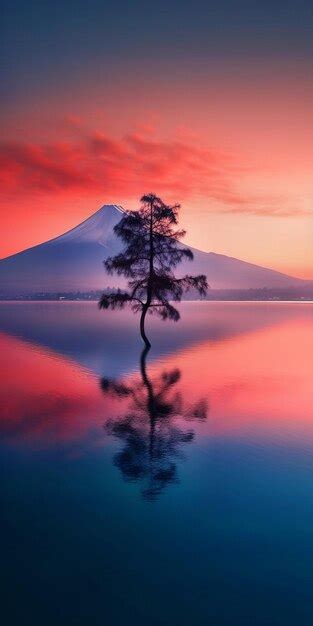 Premium AI Image | sunrise over mt fuji