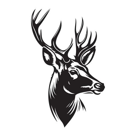 Deer Face, Silhouettes Deer Face SVG, black and white Deer vector 22665127 Vector Art at Vecteezy