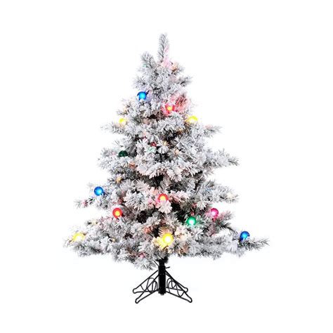 Shop Vickerman 4.5-ft Pre-Lit Alaskan Pine Flocked Artificial Christmas ...