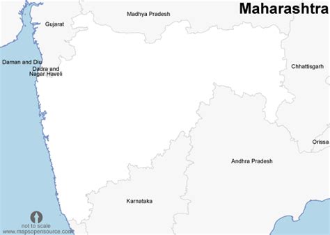 Free Maharashtra Outline Map | Outline map of Maharashtra | Maharashtra State Outline Map open ...