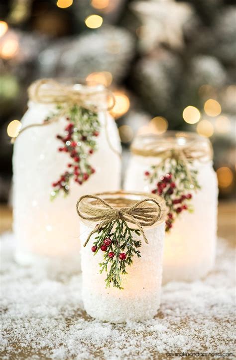 DIY Snowy Mason Jars