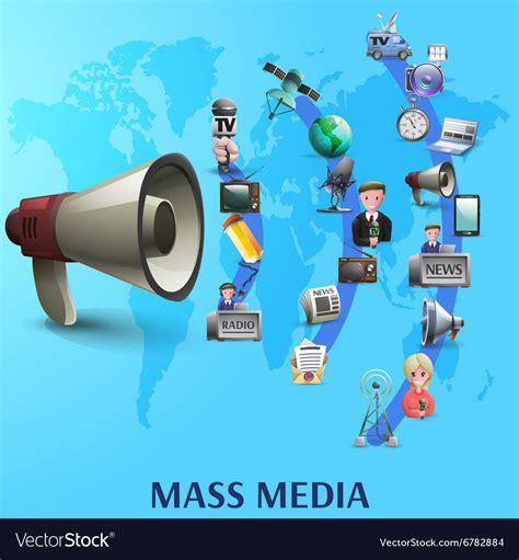 Mass media poster Royalty Free Vector Image - VectorStock