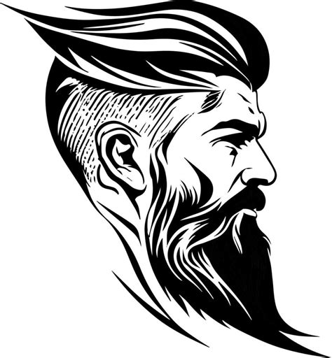 Black and white bearded man vector logo graphic illustration 22822209 ...