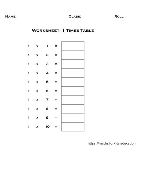 22 Times Table Worksheet