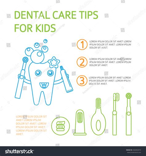 Dental Care Tips Kids Children Tooth Stock Vector (Royalty Free) 466002074 | Shutterstock