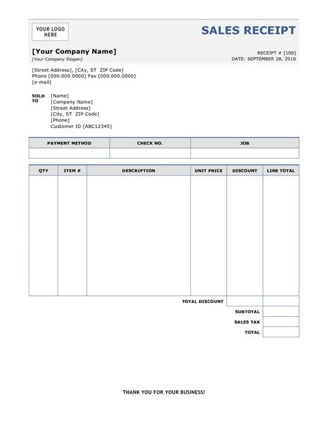 6 Free Sales Receipt Templates - Excel PDF Formats