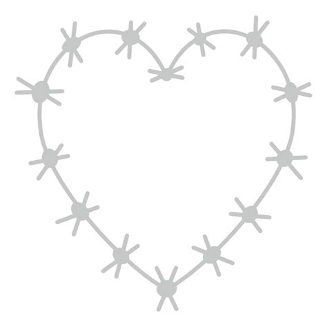 Barbed wire heart symbol. Vector barbed wire in the shape of a heart. Silhouette of a heart for ...