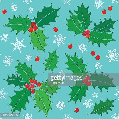 Holly - Christmas Symbol Seamless Pattern Stock Vector | Royalty-Free | FreeImages