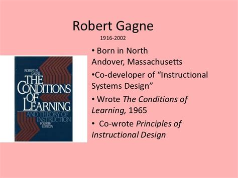 Robert Gagne: Learning and Instruction