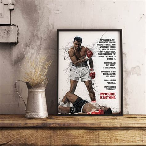 Muhammad Ali Poster - Sports Art Print, Boxing Poster, Sonny Liston Knockout, Impossible Is ...