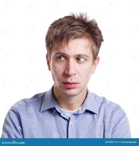 Man Feeling Suspicious, Face Expression, Emotion Stock Image - Image of portrait, indecisive ...