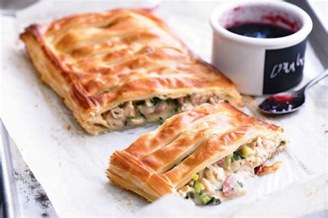 Turkey and ham free-form pie - Recipes - delicious.com.au