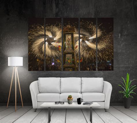 Abstract Art Paint Fireworks Decor Canvas Print Beautiful | Etsy