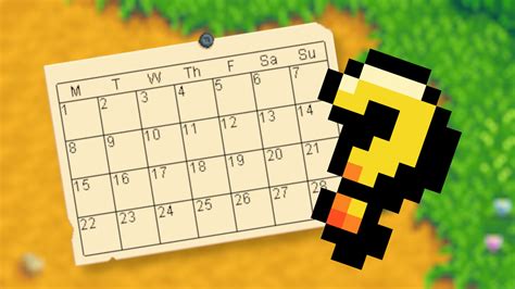 Stardew Valley events calendar