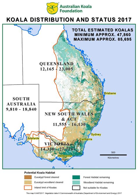 Koala distribution and status 2017 | Koala, Forest habitat, Koalas