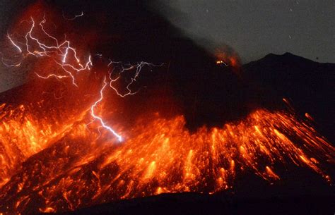 Sakurajima Volcano Erupts in Japan, Spewing Lava, Sparking Lightning - Newsweek
