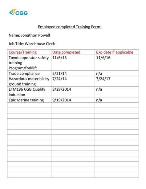 Warehouse Training Program Template