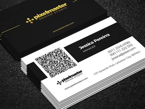 Simple business card with QR code by Nisa Toon on Dribbble