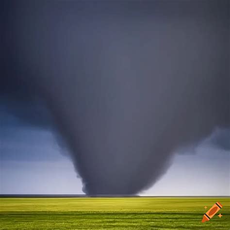 Image of a looming wedge tornado on Craiyon