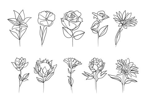 Abstract flower in continuous line art drawing style 6045893 Vector Art at Vecteezy