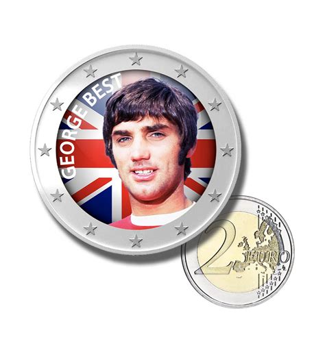 2 Euro Coloured Coin Football Star - George Best