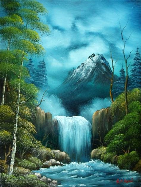 paintings | Landscape paintings, Diy canvas art painting, Waterfall ...